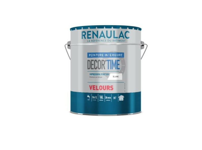 Peinture renaulac  gamme pro Blanc aspect velour decortime 12 L 108m²