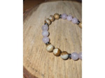 Bracelet jaspe paysage, quartz rose