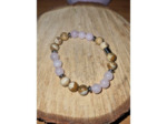 Bracelet jaspe paysage, quartz rose
