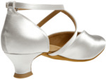 170-013-092 - Chaussure en satin blanc pour mariage talon de 4,2cm,  semelle suède - Diamant