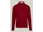 Polo manches longues Tommy Hilfiger rouge en coton bio stretch