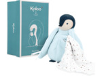 Complices – Peluche à Bisous – Bleu – avec Mouchoir Mousseline de Coton