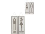 Jolipa Pancarte Toilet Anglais/Francais Metal Blanc/Gris Assortiment DE 2