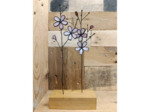 Vitraux TIFFANY FLEURS DE CERISIER socle en Orme- JEFF - SUR LE TROTTOIR D'EN FACE