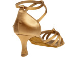 109-087-087 - Chaussures de danses latines en satin bronze à bride, talon de 6,5cm - Diamant