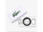 Coffret ceinture boucles interchangeables Lacoste noir en cuir