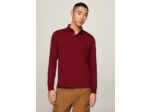 Polo manches longues Tommy Hilfiger rouge en coton bio stretch