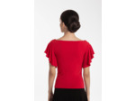 6236 - Top danse latine manches volantés femme noir ou rouge - Intermezzo