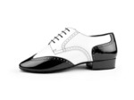 PD042 - Chaussures de tango en vernis noir et blanc - PortDance