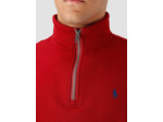 Sweat demi zip Ralph Lauren rouge en coton