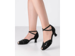 Nellie - Chaussures de danse noire semi ouvertes talon 5cm pour femmes - Werner Kern