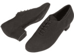 140-034-335-A - Chaussures de danse semelle confort en microfibre noire à talon 3,7cm - Diamant