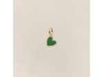 MEDAILLE MANON PETIT COEUR VERT - dorée à l'or fin 24 carats - 7mm - EMOI EMOI