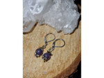 Boucles d'oreilles dormeuses lépidolite, fait main