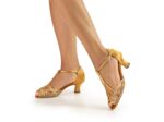 Lucile 540-50 - Chaussures de danse en satin bronze avec résille à l'avant - Anna Kern