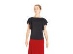 6236 - Top danse latine manches volantés femme noir ou rouge - Intermezzo