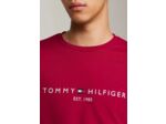 T-Shirt Tommy Hilfiger ajusté bordeaux coton bio