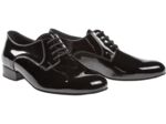 179-025-038 - Chaussures de danse noir vernies pour homme talon de 2cm- Diamant