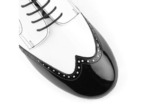 PD042 - Chaussures de tango en vernis noir et blanc - PortDance