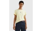 T-Shirt logo poitrine Tommy Hilfiger jaune clair coton bio