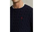 Pull torsadé Ralph Lauren marine en coton