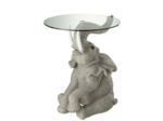 Table éléphant Poly/Verre Gris