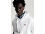 Sweat à capuche monogramme Tommy Hilfiger blanc en coton bio