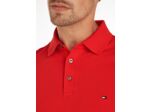 Polo Tommy Hilfiger ajusté rouge en coton bio stretch