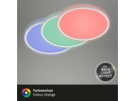 BRILONER Leuchten – Panneau de LED, plafonnier réglable, lampe de plafond, RGB, réglage des couleurs, rétroéclairage, inclut une télécommande, 15 Watt, 1.850 Lumen, 4.000 Kelvin, Blanc, Ø 29,3 cm