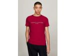 T-Shirt Tommy Hilfiger ajusté bordeaux coton bio