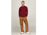 Polo manches longues Tommy Hilfiger rouge en coton bio stretch