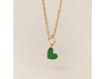 MEDAILLE MANON PETIT COEUR VERT - dorée à l'or fin 24 carats - 7mm - EMOI EMOI