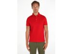 Polo Tommy Hilfiger ajusté rouge en coton bio stretch