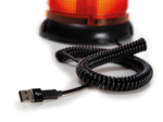 Gyrophare LED orange, incluant câble USB-C et convertisseur USB-C vers USB-A, avec fixation par vis, aimant et ventouse