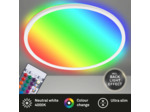 BRILONER Leuchten – Panneau de LED, plafonnier réglable, lampe de plafond, RGB, réglage des couleurs, rétroéclairage, inclut une télécommande, 15 Watt, 1.850 Lumen, 4.000 Kelvin, Blanc, Ø 29,3 cm