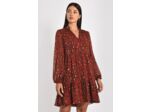 ROBE COURTE LEOPARD MINA MULTI BORDEAUX