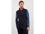 Polo manches longues colorblock Eden Park bleu foncé