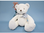 Doudou et Compagnie - L'OURS DOUDOU - Peluche Ours Blanc - Pour Enfants dès la Naissance - 25cm - Apaisant et Réconfortant - Garantie Doudou Perdu - Cadeau Naissance pour Filles et Garçons