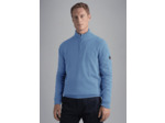 Pull demi zip Paul & Shark bleu clair en laine