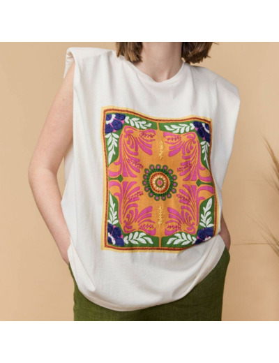 T-SHIRT AUTOCHTONE CREME - LOUIZON