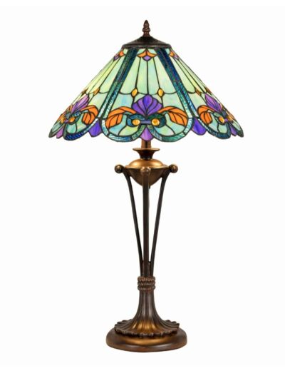 Lampe Tiffany Iris Art Nouveau - H 60 cm - De Ryck