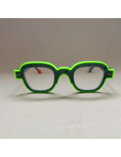 Lunettes de Vue Artist Line de la Marque Sabine Be Coloris Pierre / Vert Fluo