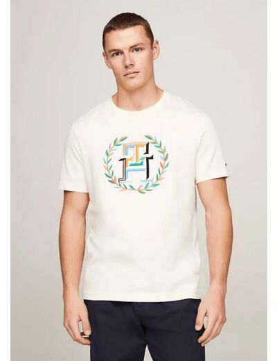 T-Shirt logo Tommy Hilfiger beige