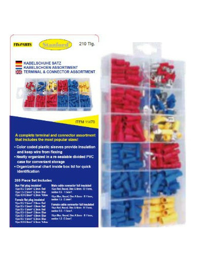 Assortiment de cosses de câble 210 pcs - 11470