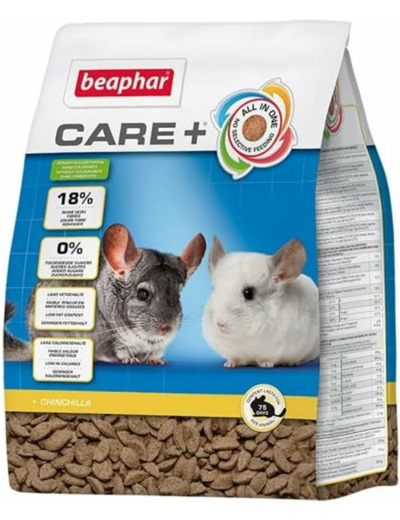 BEAPHAR – CARE+ – Alimentation Super Premium extrudée pour chinchilla – 20% de fibres – Faible valeur énergétique & matières grasses –Sans colorant –Haute digestibilité–Usure naturelle de dents– 1.5kg 1.5 kg (Lot de 1)