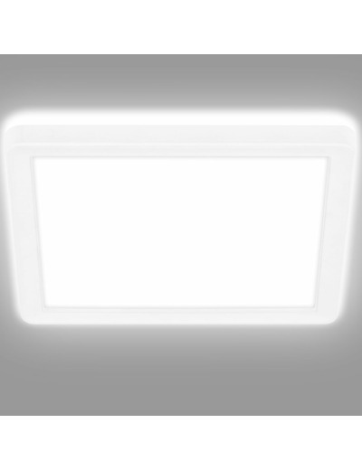 BRILONER Leuchten - Panneau LED, plafonnier avec effet de rétro-éclairage, 12 watts, 1400 lumens, 4000 Kelvin, blanc, carré, 19x19cm