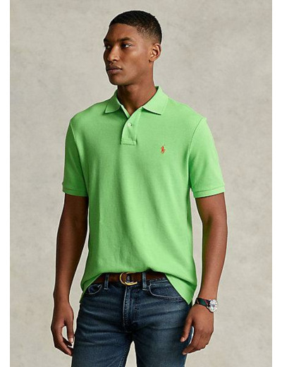 Polo Ralph Lauren cintré vert en coton piqué