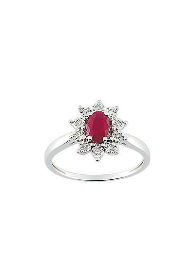 Bague or rubis et diamants