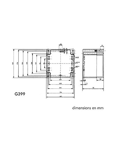 COFFRET ETANCHE EN ABS - GRIS FONCE 160 x 160 x 90mm