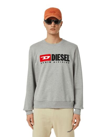 Sweat col rond à imprimé logo Diesel gris